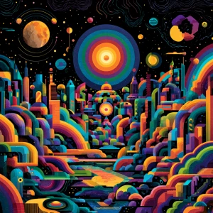 Make a album cover replay 2025 lots of colors in very unusual pa...