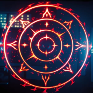 A pulsating malevolent digital sigil, every pixel throbbing with...