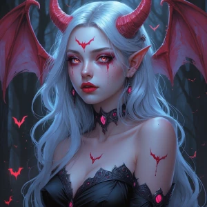 demon girl whispering blasphemy feeling good