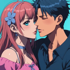 anime guy kissing anime girl title says "i love you vivi" make i...