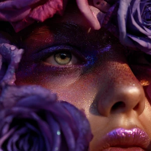 Macro close-up fashion shot of a beauty with the majestic wild r...