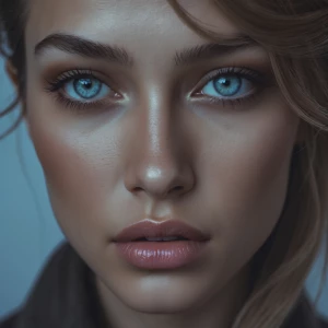 Create an image of a strikingly beautiful model with a mix of Br...