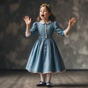 Une fille en robe courte qui claque des doigts en chantant et en...