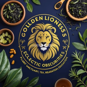 Design a logo for "Golden Lioness Eclectic Obscurities," a compa...