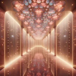 Shower 3 – Crystal Jet Gallery: A sleek, luminous corridor of wa...