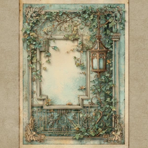 Print-ready junk journal page, A4 portrait full-bleed, 300 DPI....