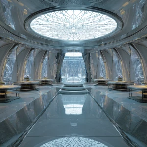 neo futuristic interior based on elemental concept or idea of ce...