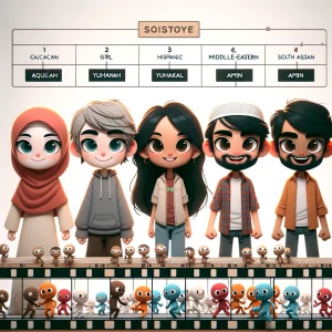 Make stop motion for three minutes for 4 characters as aqilah (g...