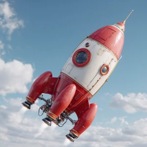 3d render rocketship