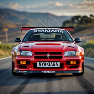 I want an image of a v8 car written NYAKIAGA in a plate number
