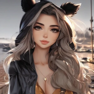 Gerar imagens: Gerar imagens: fassa uma garota loiro escuro com(...