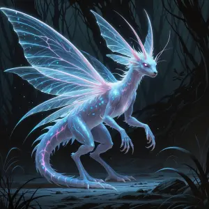 A luminescent, vanishing Welkari creature, its ethereal form dep...