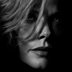 Ultra realistic big close-up portrait of Michelle Pfeiffer, cine...