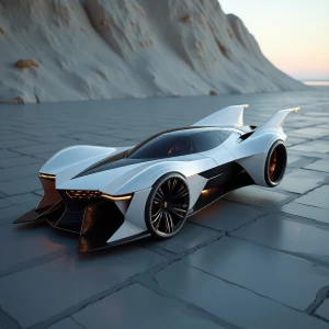 Design a sleek and advanced hovering spaceship that combines ele...