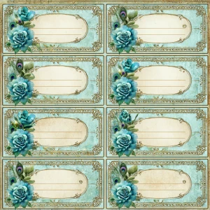 Print-ready shabby-chic label set; A4 & US Letter, 300 DPI, sRGB...