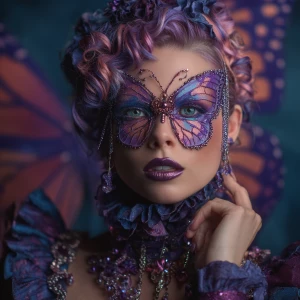 A portrait-oriented, hyper-realistic digital butterfly macro sho...