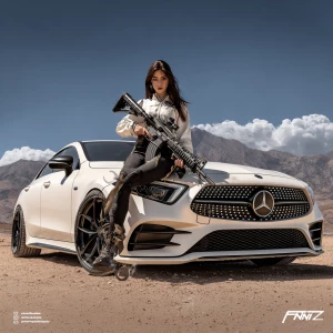 فينك تصورني جوا سيارة مرسيدس cls وتكون ب الابيض و الاسود وتحط جن...