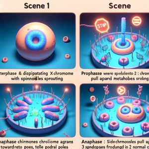 Scene 1: Normal Mitosis (The Control)
Interphase: Round cell, d...