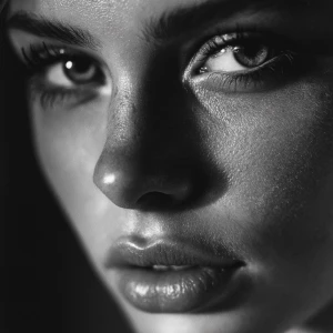 Ultra realistic big close-up portrait of Xenia Tchoumitcheva, bl...