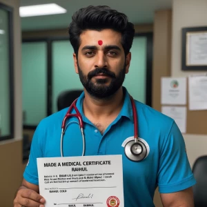 Made a medical certificate for rahul and mentioned cold and feve...
