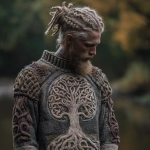 This image shows a man  with a beard blonde hair. wearing an int...