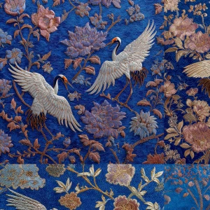 Ornate vintage silk brocade / jacquard textile pattern, elegant...