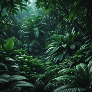 Generate a detailed and realistic image of a dark green early mo...