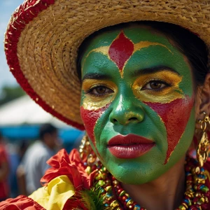 A hyperrealistic photograph of a typical “cumbiambero” from Barr...