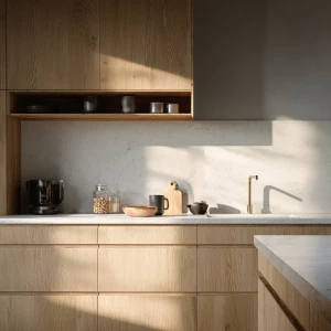 Generate an ultra-realistic photograph of a minimalist Scandinav...