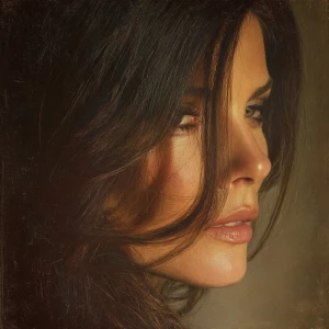 Create a close-up portrait of a person inspired by Sandra Bulloc...