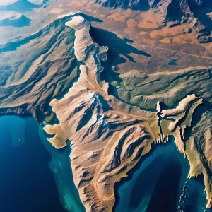 High-resolution aerial photograph of India showcasing diverse la...