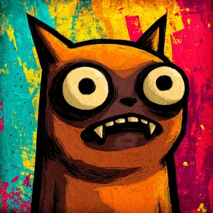 Stylized character  portrait of a humanoid cat mischievous desig...