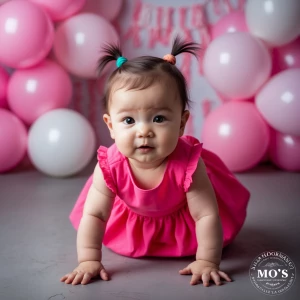 Keep the exact face and body structure 

"A baby wearing a brigh...