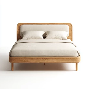 Photorealistic premium furniture product shot of a Scandinavian-...