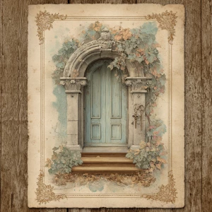 Print-ready junk journal page, A4 portrait full-bleed (≈2480×350...